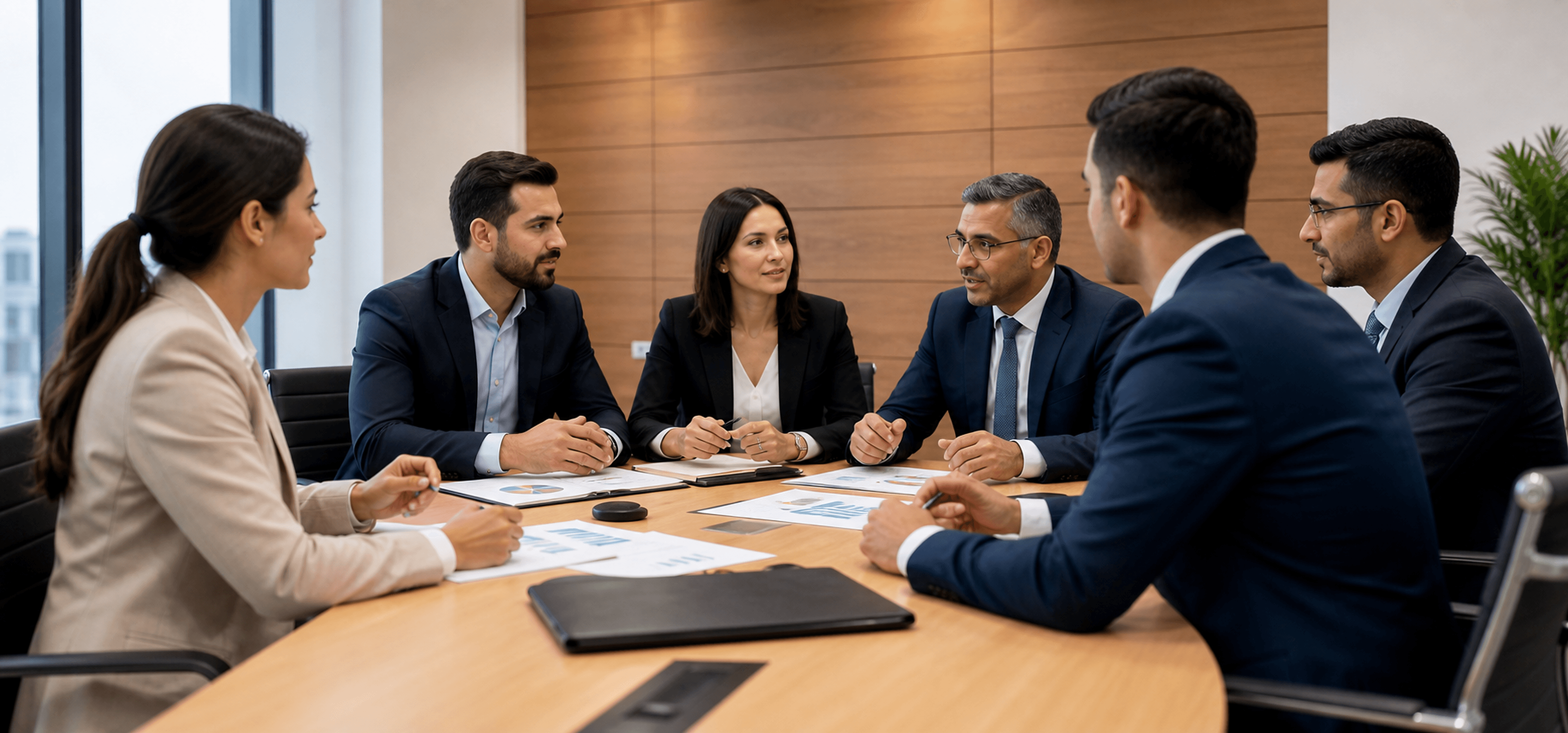 Business meeting with clients