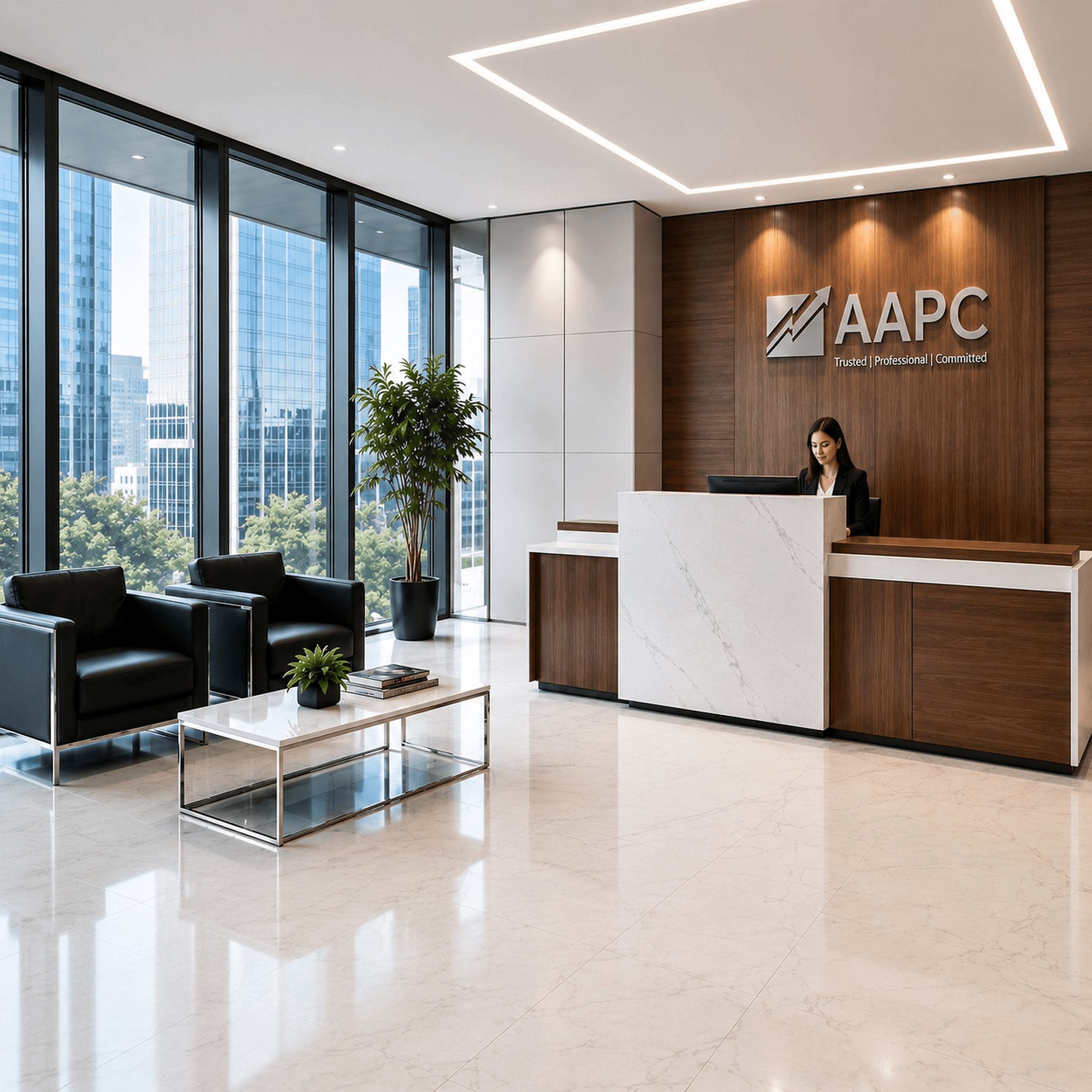 Modern office lobby